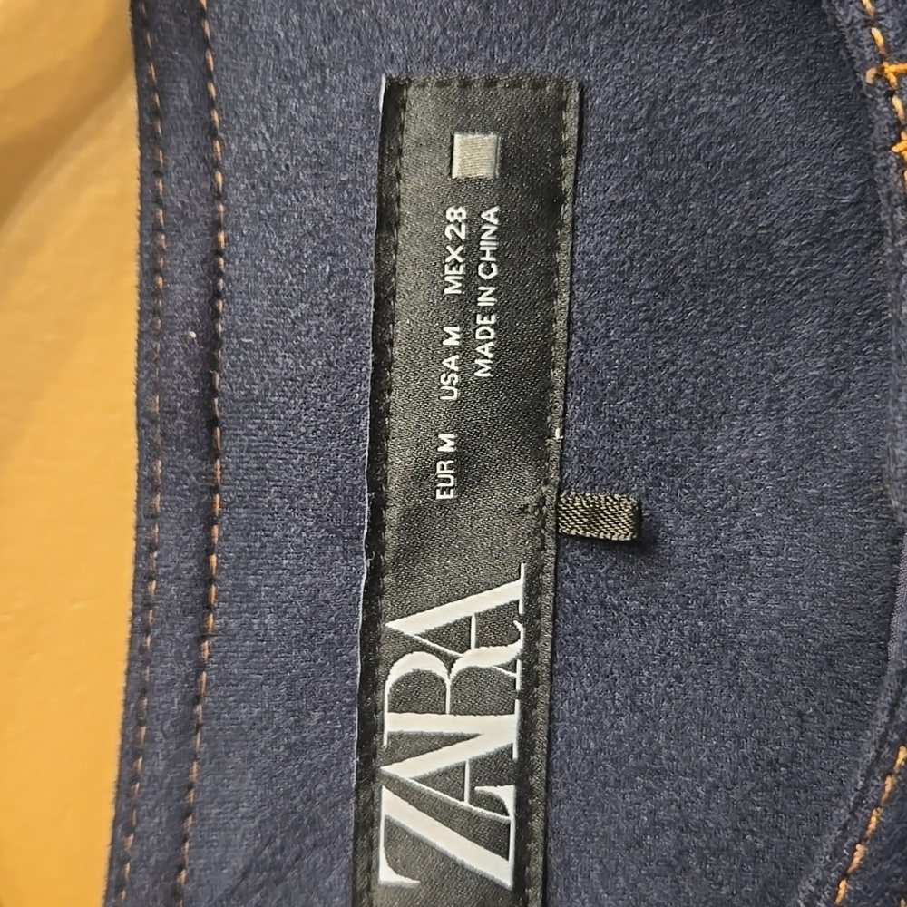 Zara FAUX SUEDE JACKET WITH CONTRAST TOPSTITCHING Size Medium - Picture 6 of 13